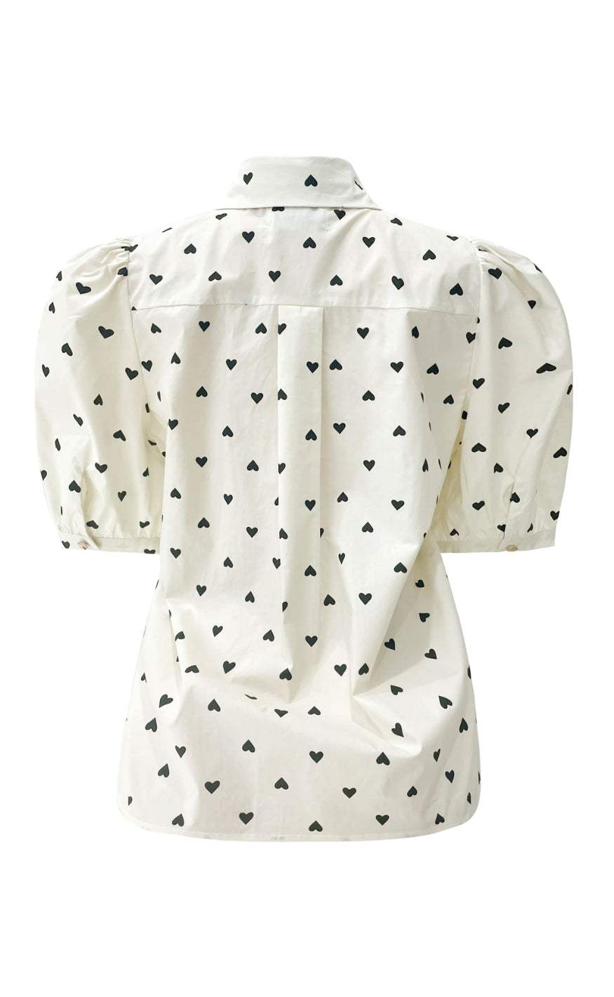 Liberte Bluse - Flora SS - Creme Black Heart