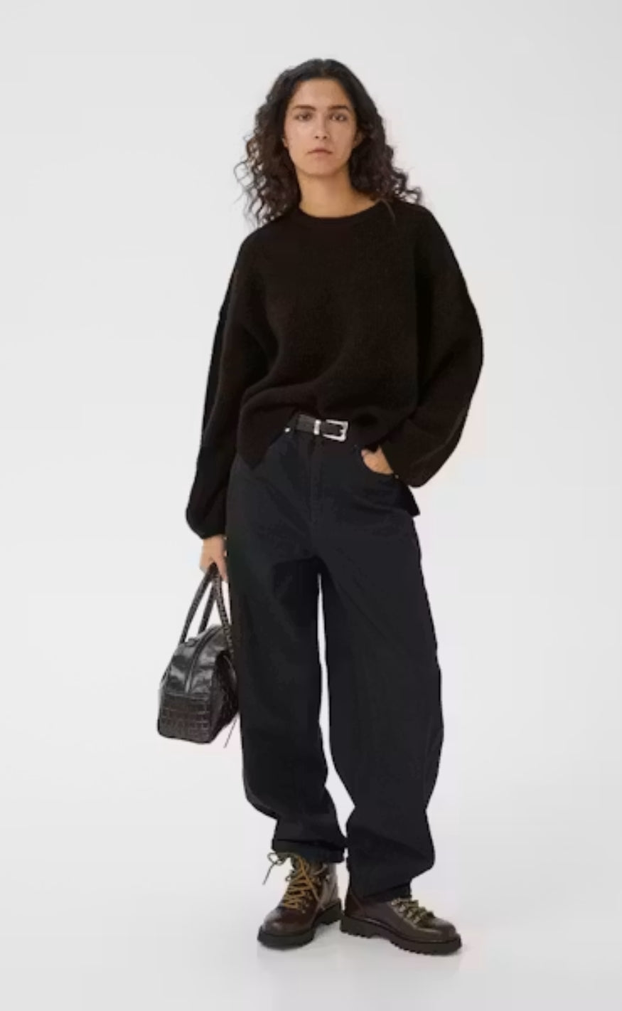 Gestuz Pullover - Alpha Slit - Ganache Melange