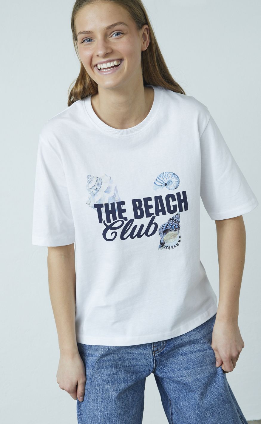 Sisters Point T-shirt - HEDA-LOOSE.SS12 - White/Navy