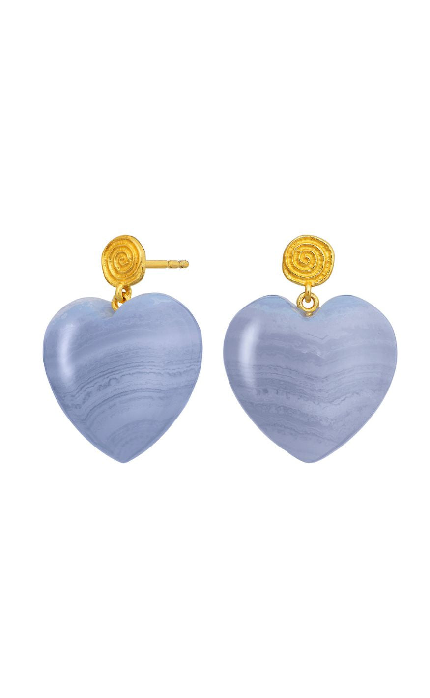 Maanesten Øreringer - Penny Blue Lace - Gold Colour