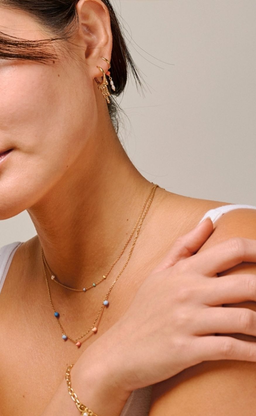 ENAMEL Copenhagen Øreringer - Liva - Light Coral