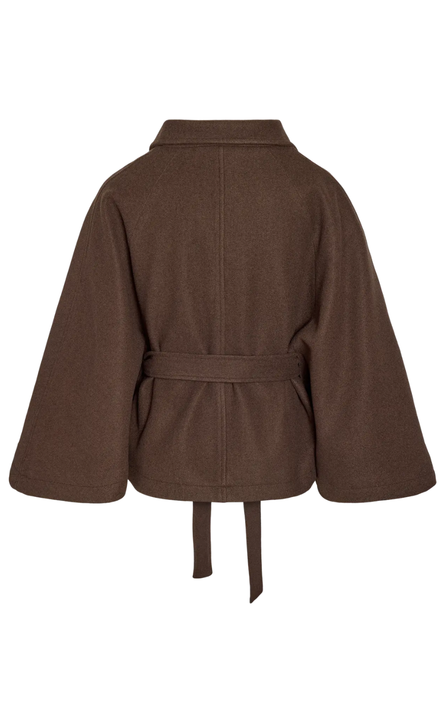 Noisy May Jakke - Lucy Cape - Chocolate Brown Melange
