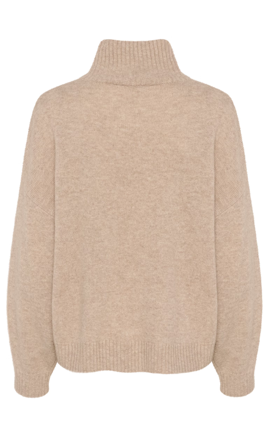 Gestuz Pullover - Casia High Neck - Light Weight Beige Melange
