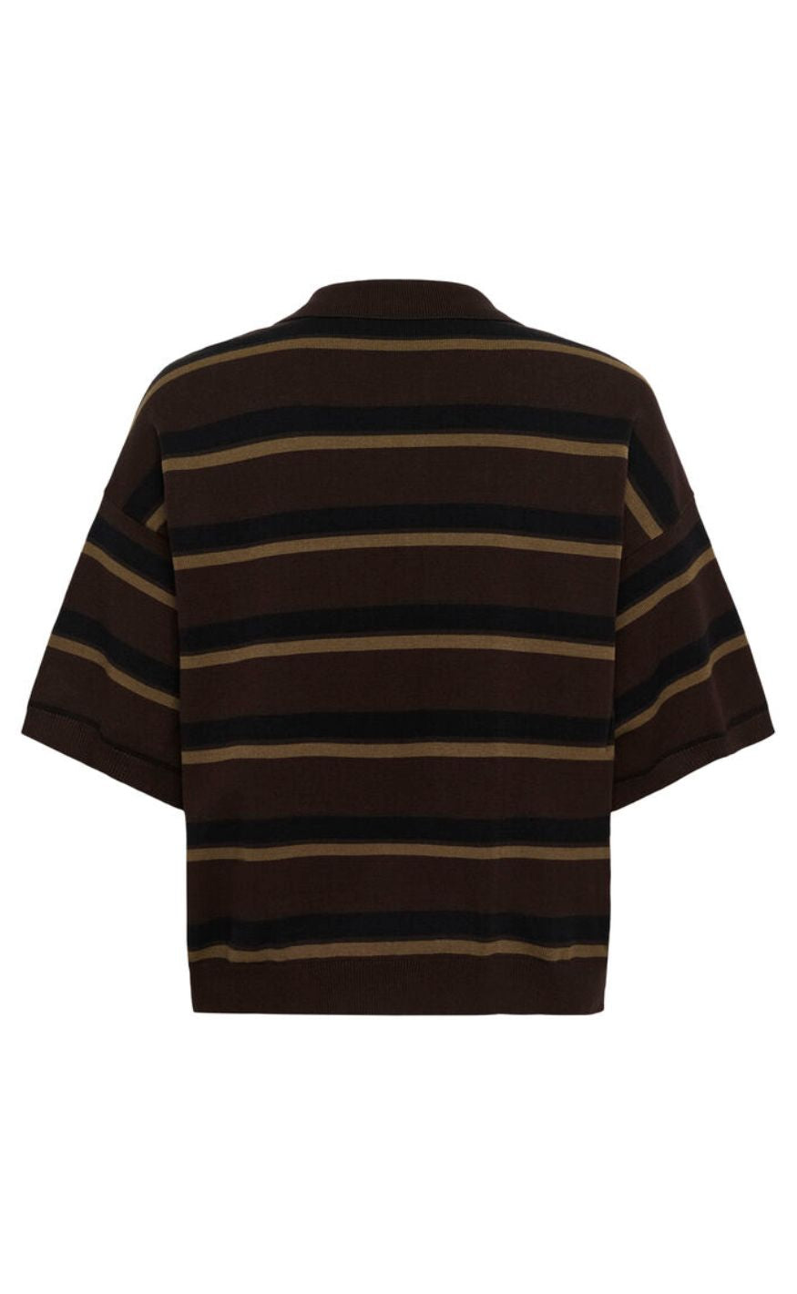 Gestuz Pullover - Taia SS - Mole/Black/Military Olive