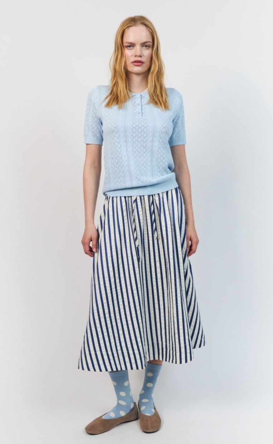 Lollys Laundry Skjørt - BristolLL Midi - Blue