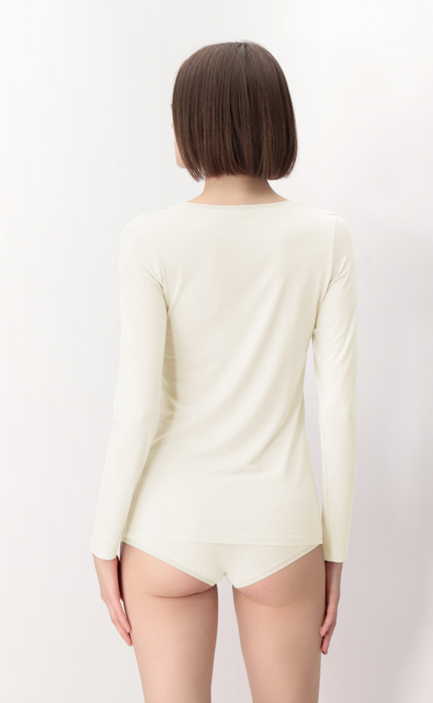 Oroblu Bluse - Perfect Line Modal Long Sleeve - Ivory