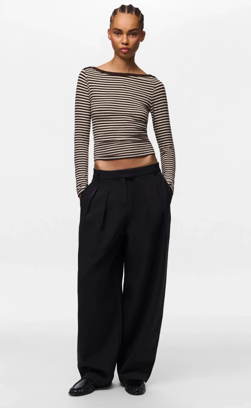 Pieces Bukser - Olivia MW Barrel - Black