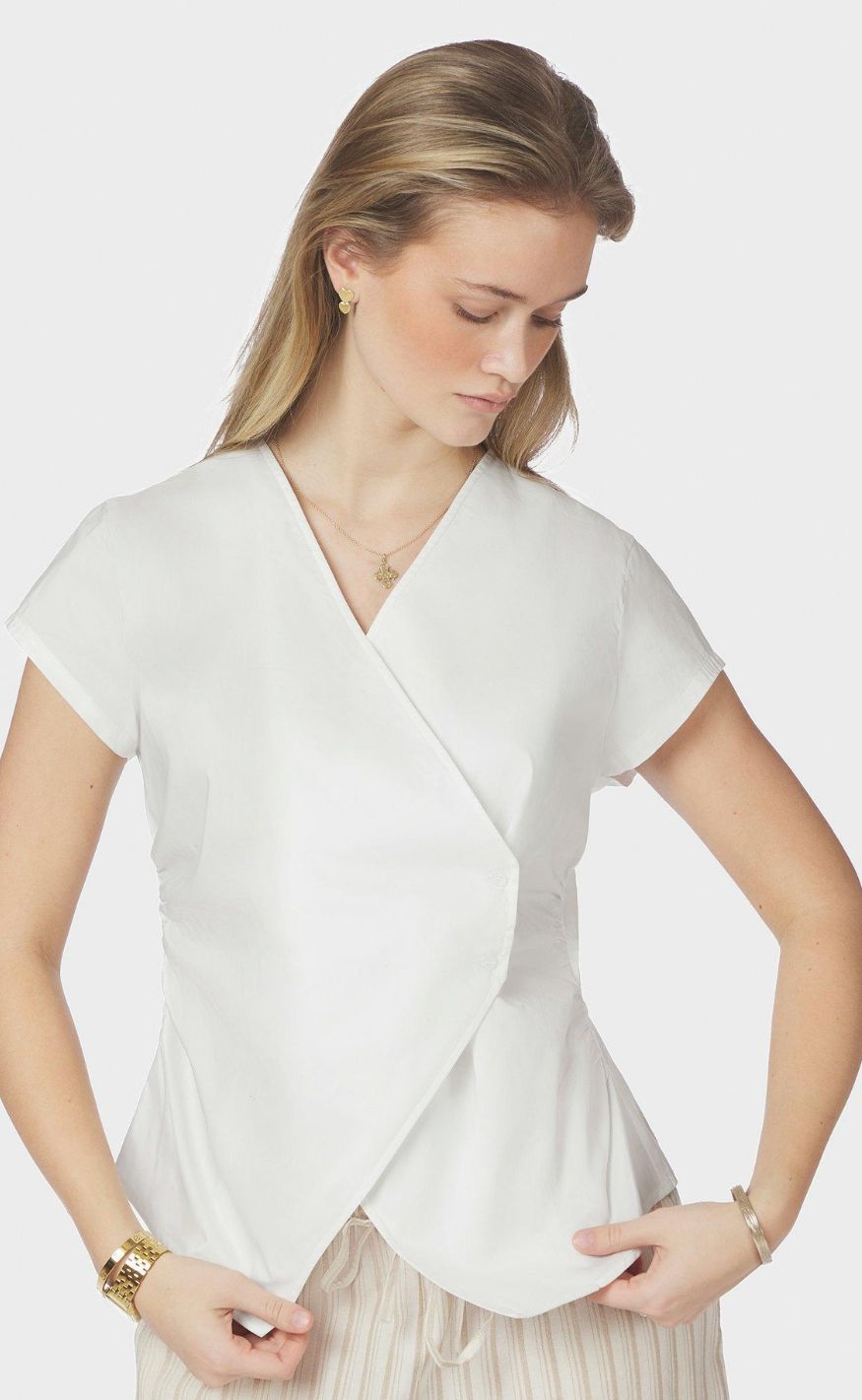Neo Noir Topp - Fidi Poplin - White