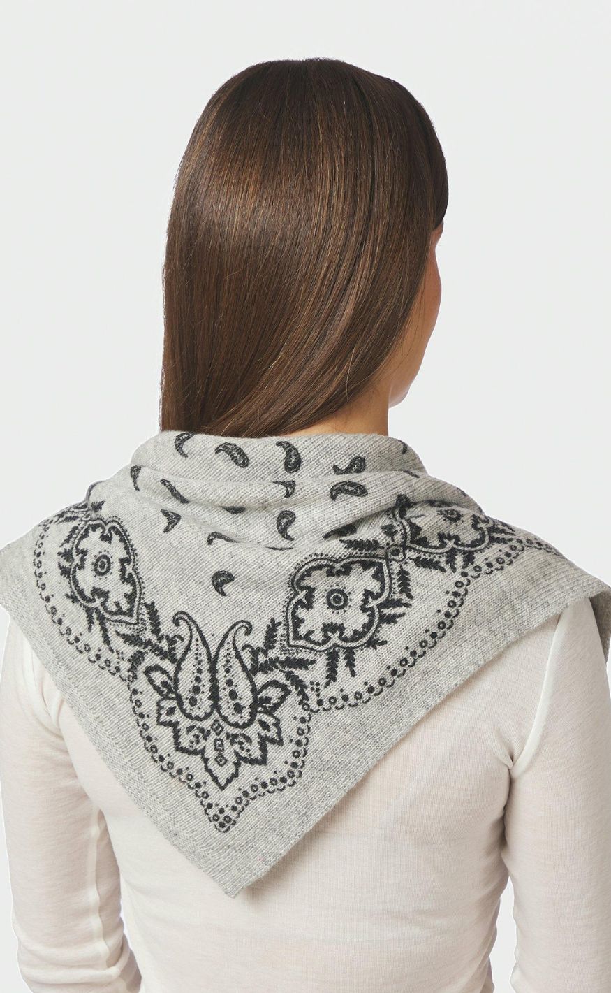 Neo Noir Skjerf - Adelina Paisley - Grey Melange