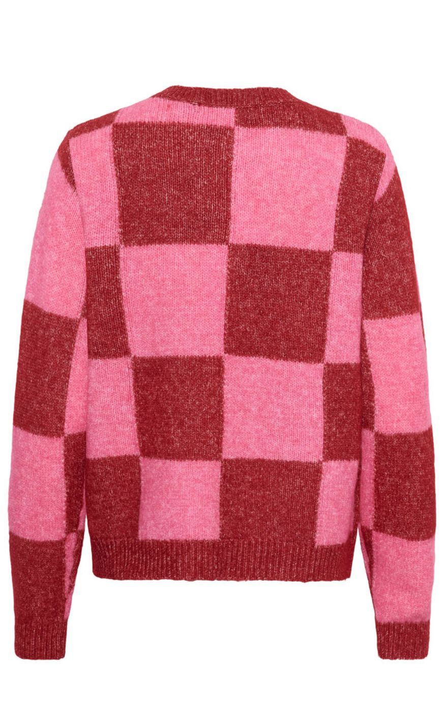 Culture Cardigan - Nimba Kimmy - Rio Red/Pink Check