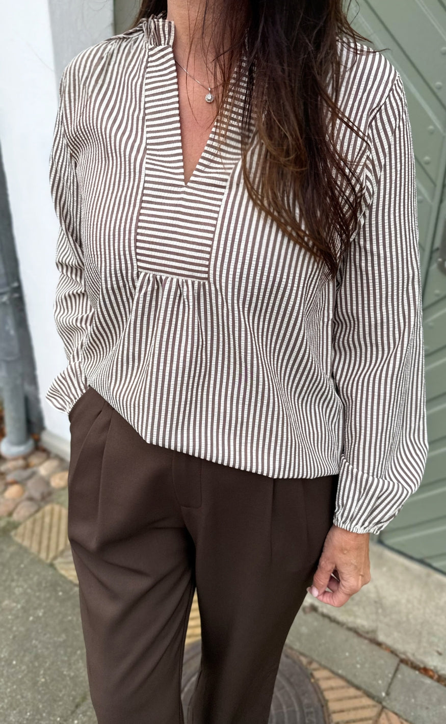 Say INA Copenhagen Bluse - Winnie New - Brown Striped