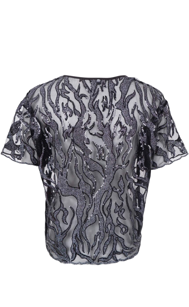 Black Colour Bluse - Maggie - Black Silver