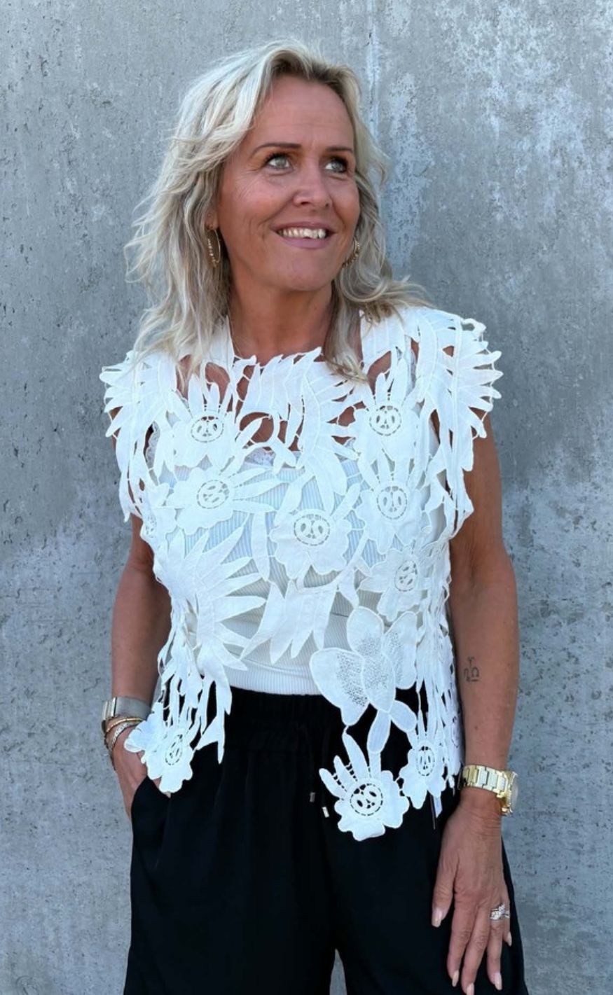 Tim og Simonsen Topp - Yrsa Lace - Ivory
