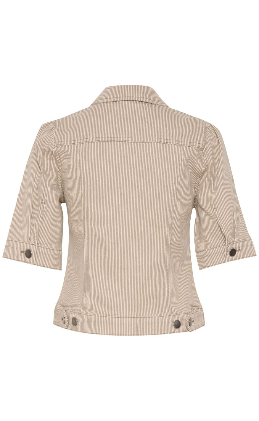 Culture Jakke - Milky - Dune/White Stripe