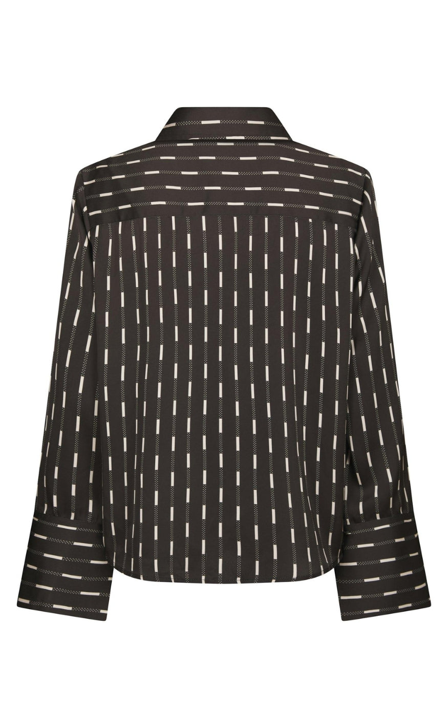 Neo Noir Skjorte - Mistan Print - Dark Brown