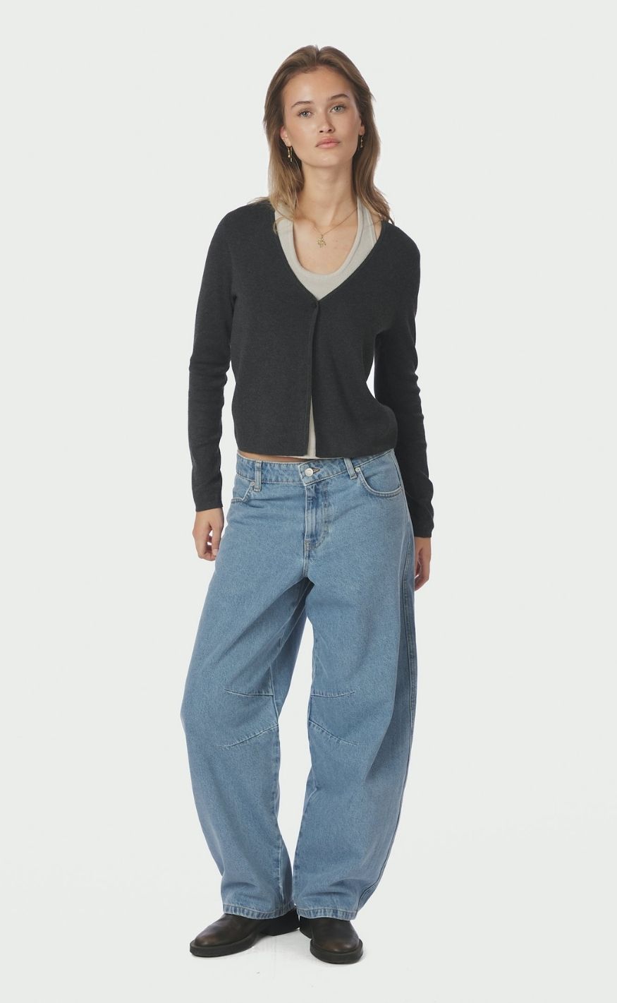Neo Noir Bluse - Tamina Knit - Antracit