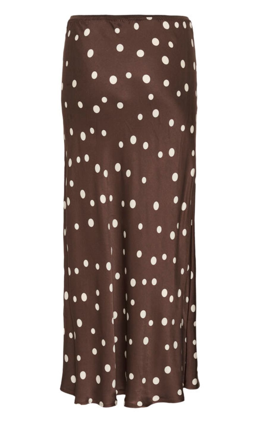 Culture Skjørt - Dotty Berna - Brown/Whitecap Dot