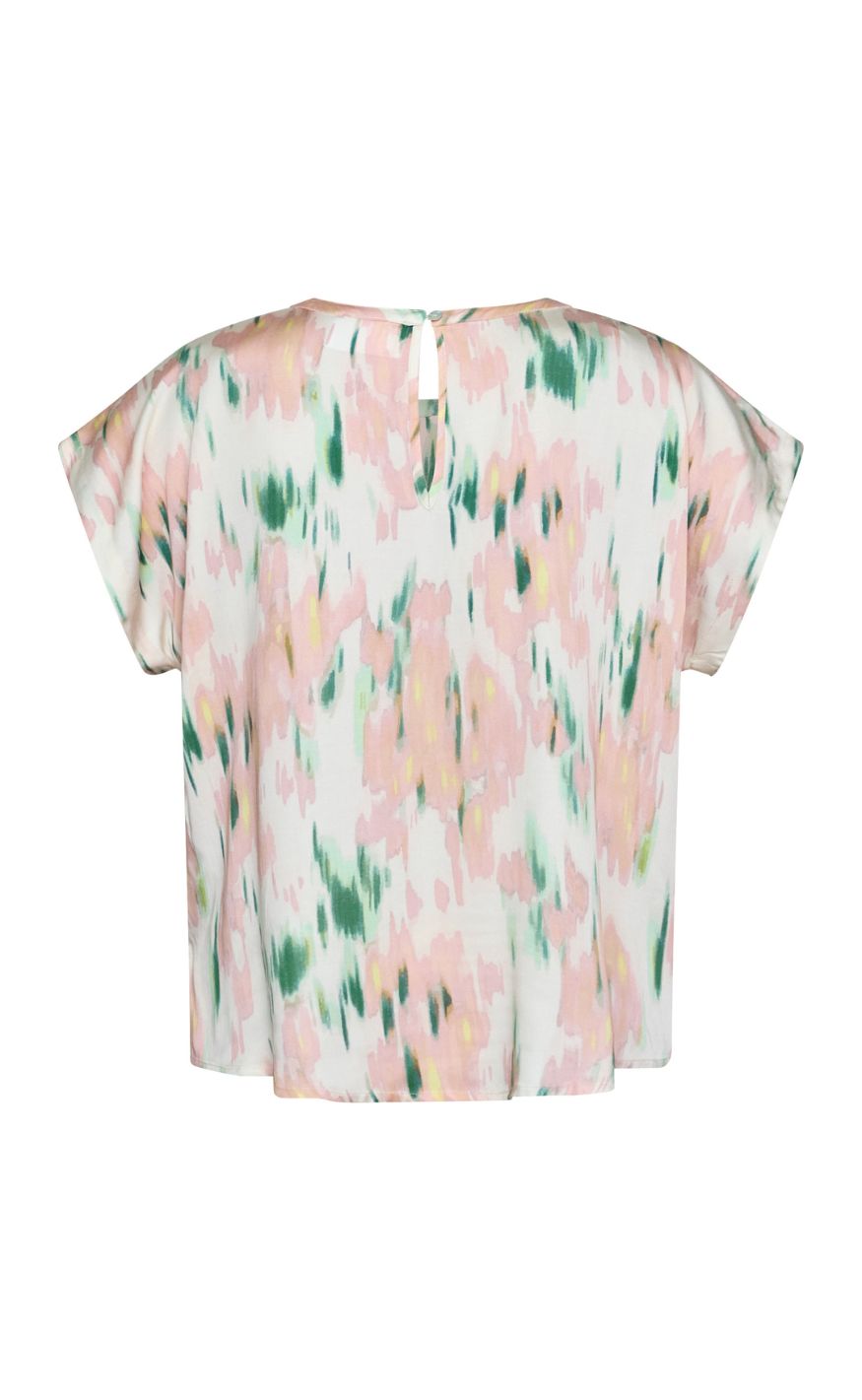 Sisters Point Topp - EMILY-SS - Green / Coral Graphic