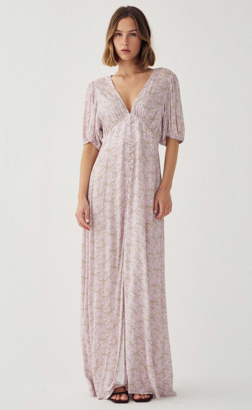 Noella Kjole - Lillith SS Maxi - Dolley Pink Print