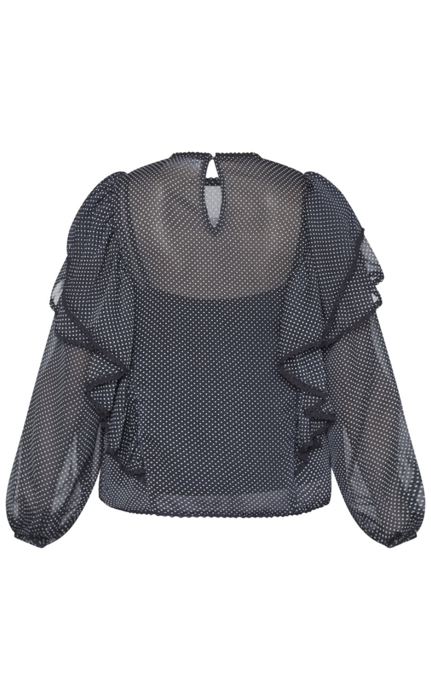 Sisters Point Bluse - Udar-LS - Black/Dot