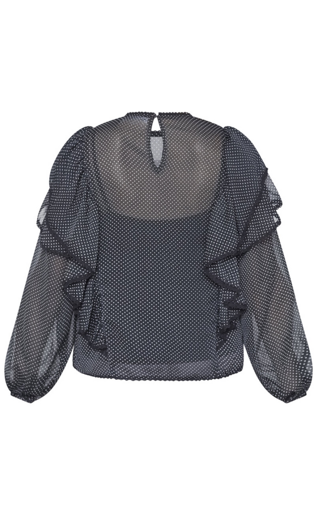 Sisters Point Bluse - Udar-LS - Black/Dot