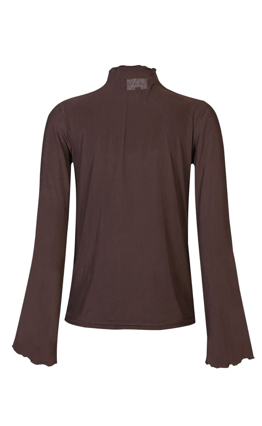 Liberte Bluse - Mesh Trompet - Dark Brown