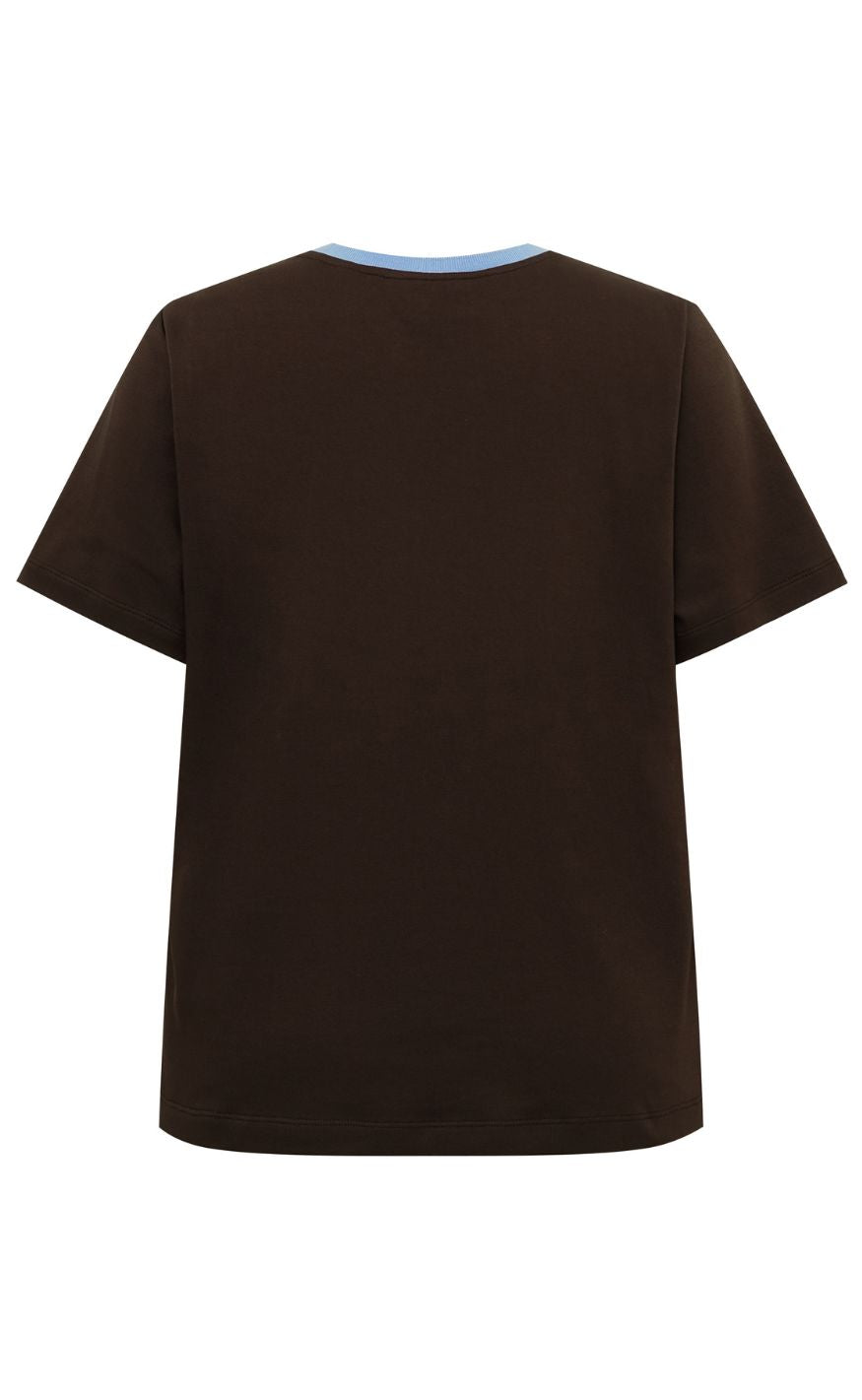 Gossia T-shirt - Bas - Chocolate / Blue Print