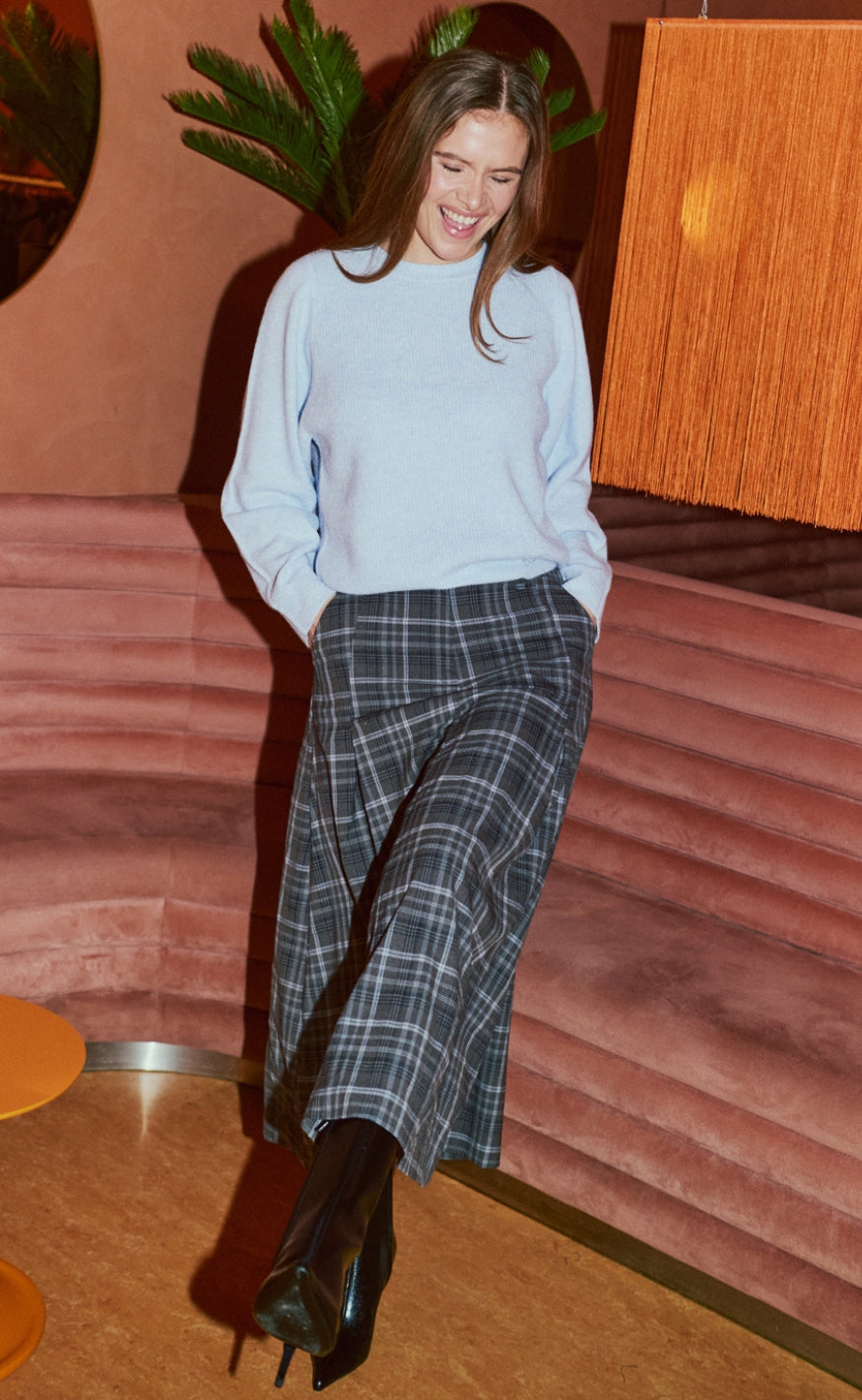 Freequent Skjørt - Kris - Mole w. Chambray Blue