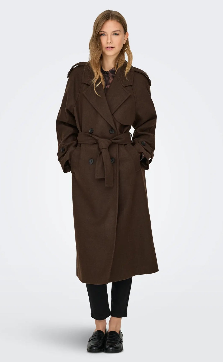 ONLY Kåpe - Dear Long - Chocolate Brown Melange