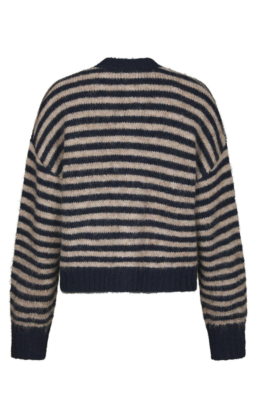 Neo Noir Cardigan - Isana Stripe - Navy Striped