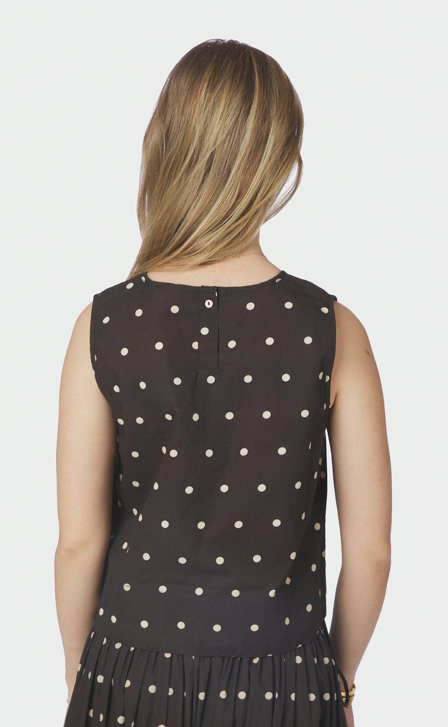 Neo Noir Topp - Polly Dot - Dark Brown