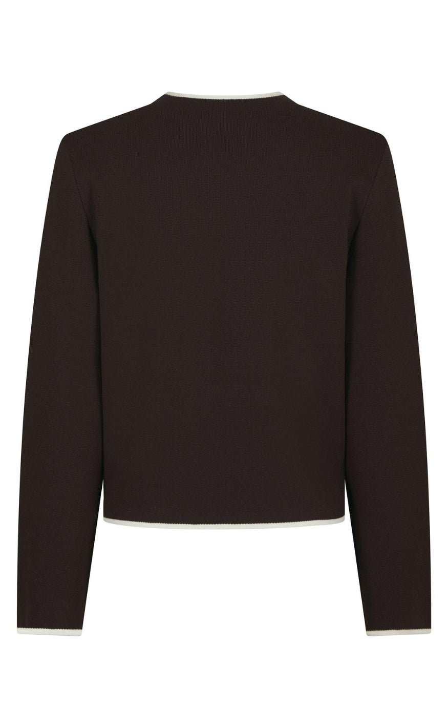 Neo Noir Genser - Quiana Zip - Dark Brown