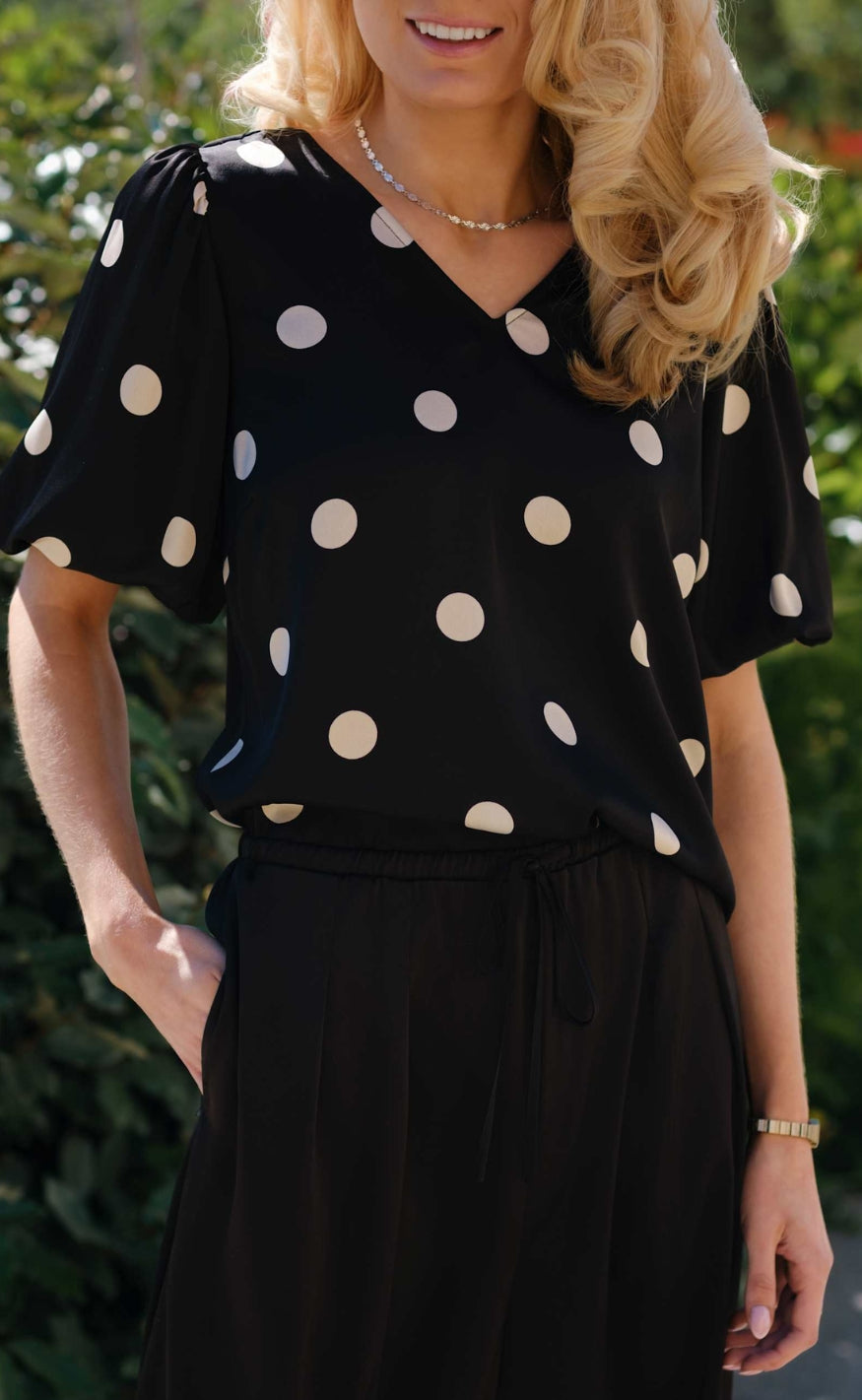 Liberte Bluse - Dotti - Black Creme Dot