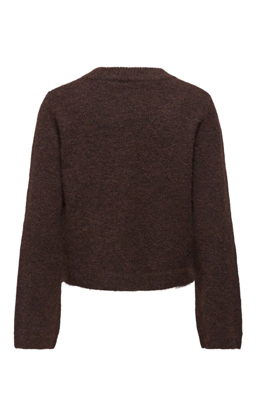 Only Cardigan - Miggie - Coffee Bean Melange/Silver Metal Pearl
