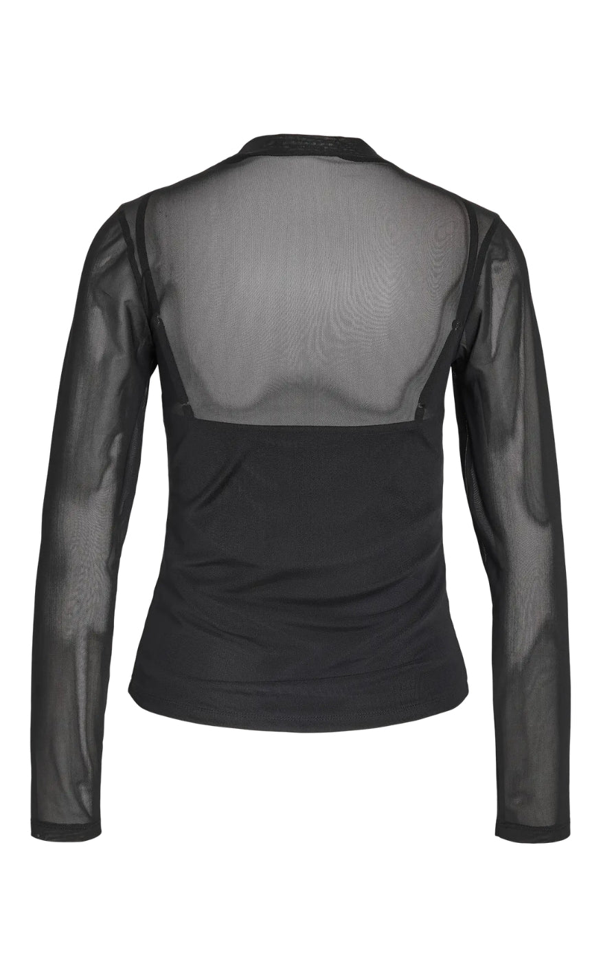Noisy May Bluse - Percy Mesh - Black