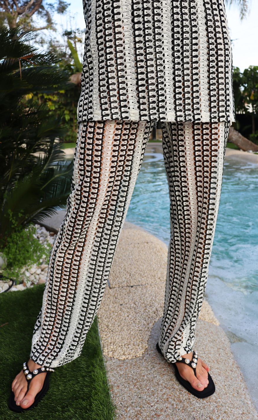 Liberté Bukser - Croc - Black Creme Stripe