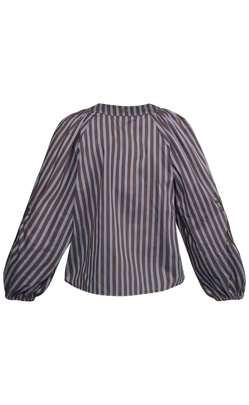 Love & Divine Bluse - Love1529-2 - Brown Stripe