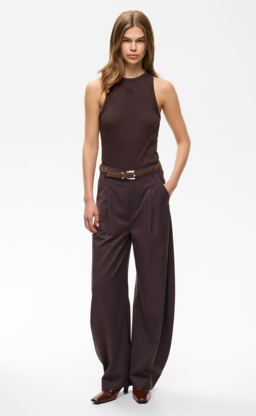 Gestuz Topp - Drew Logo Tank 2.0 - Deep Plum