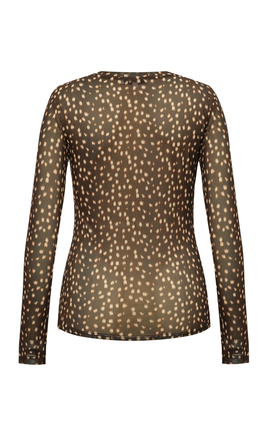 A-Vew Bluse - Silke Bambi - Dark Brown