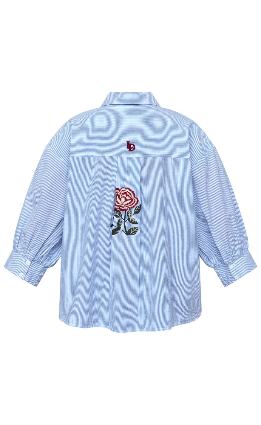 Love & Divine Skjorte - Love1604-1 - Blue Stripes Emb.