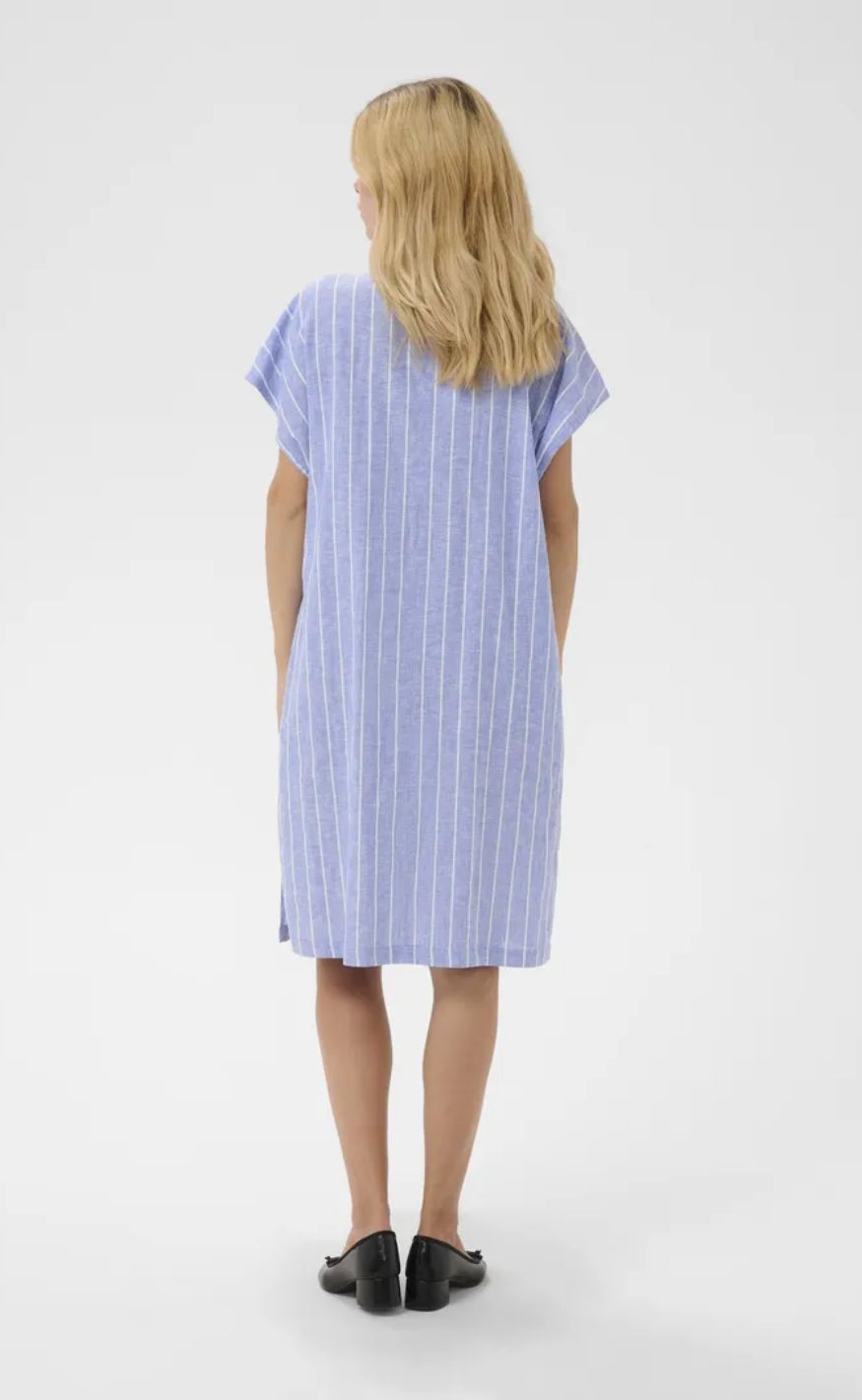 Culture Kjole - Arletty - Powder Blue/Gardenia Stripe