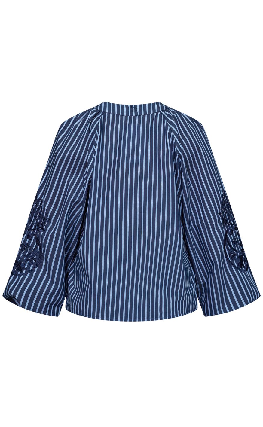 Love & Divine Bluse - love1529-2 - Navy Stripes