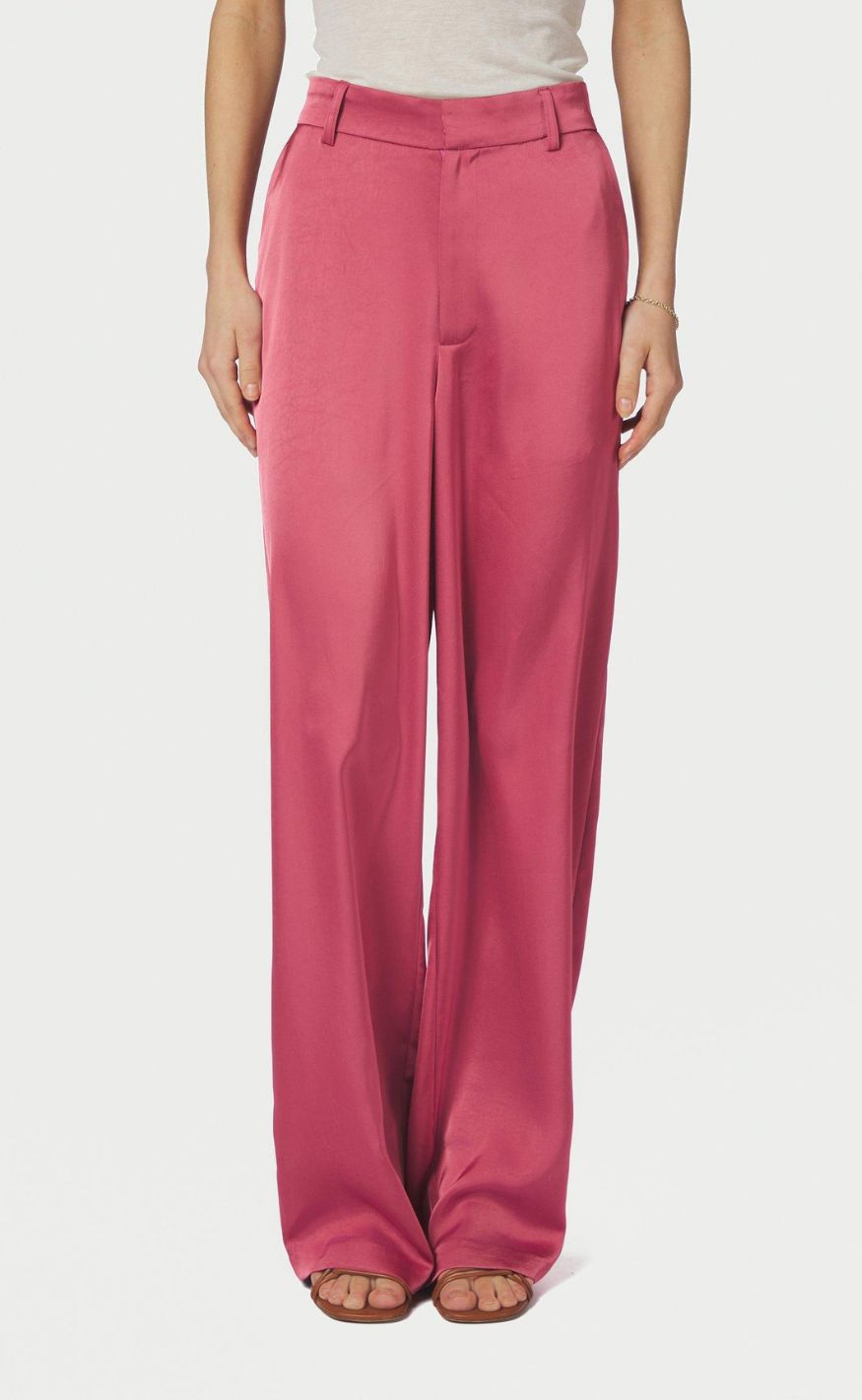 Neo Noir Bukser - Emmett Heavy Sateen - Cherry Pink