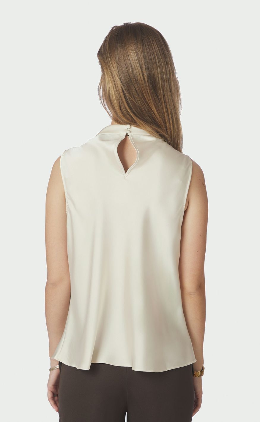 Neo Noir Topp - Isola Drapy Satin - Creme
