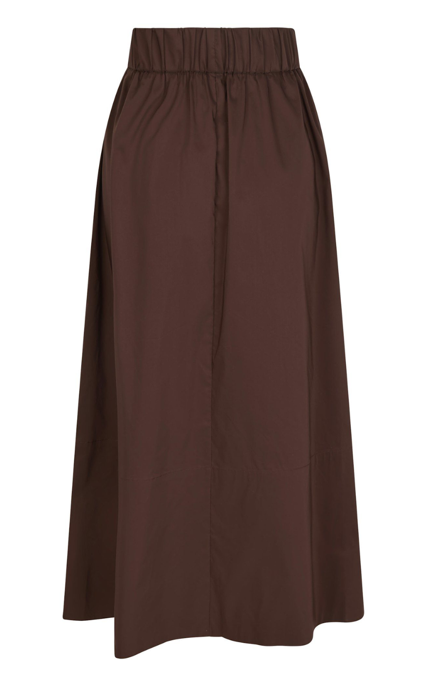 Neo Noir Skjørt - Yara Poplin - Dark Brown