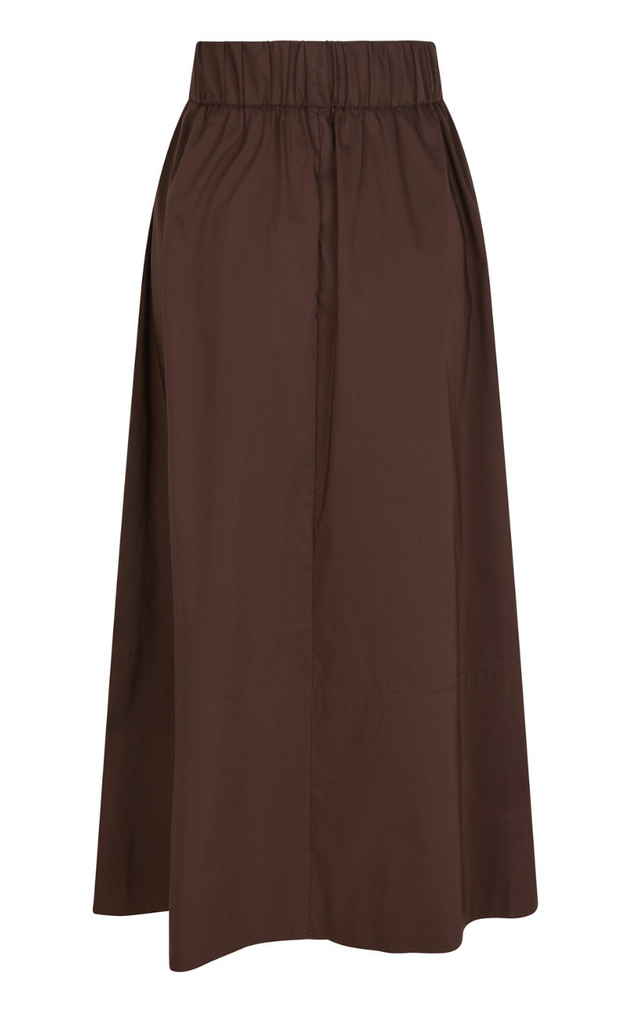 Neo Noir Skjørt - Yara Poplin - Dark Brown