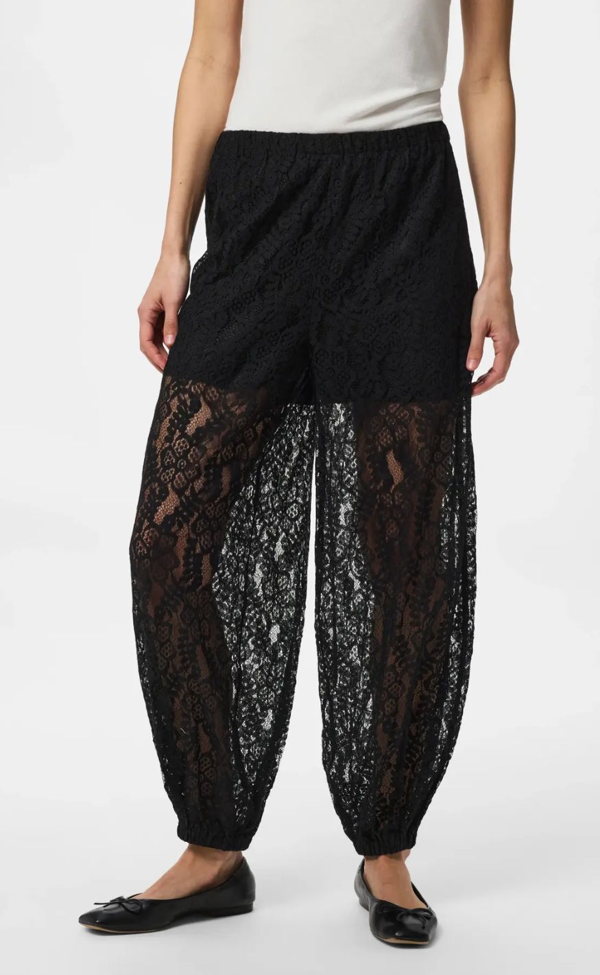 Pieces Bukser - Aline Lace - Black