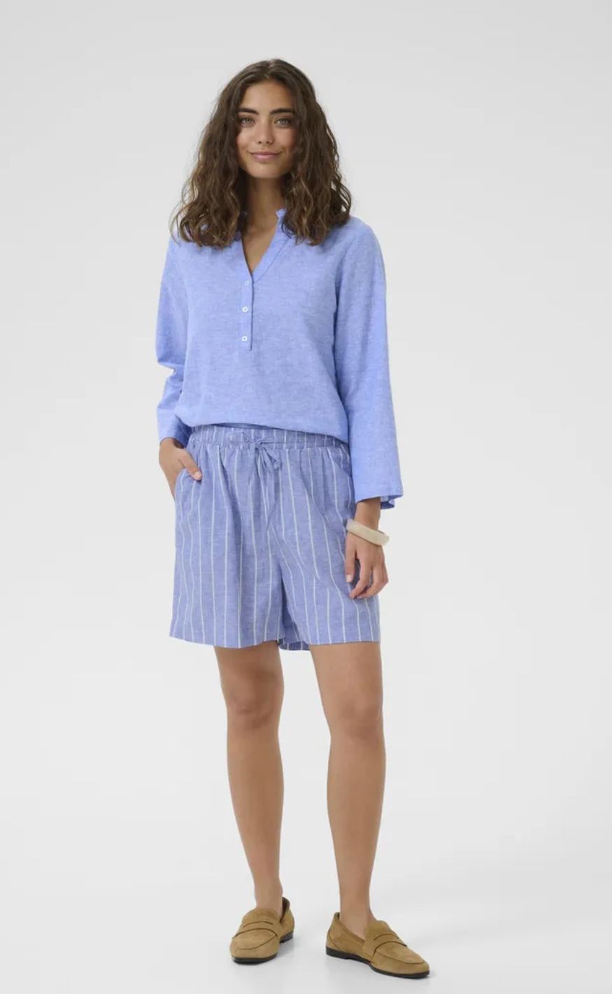 Culture Shorts - Arletty - Powder Blue/Gardenia Stripe