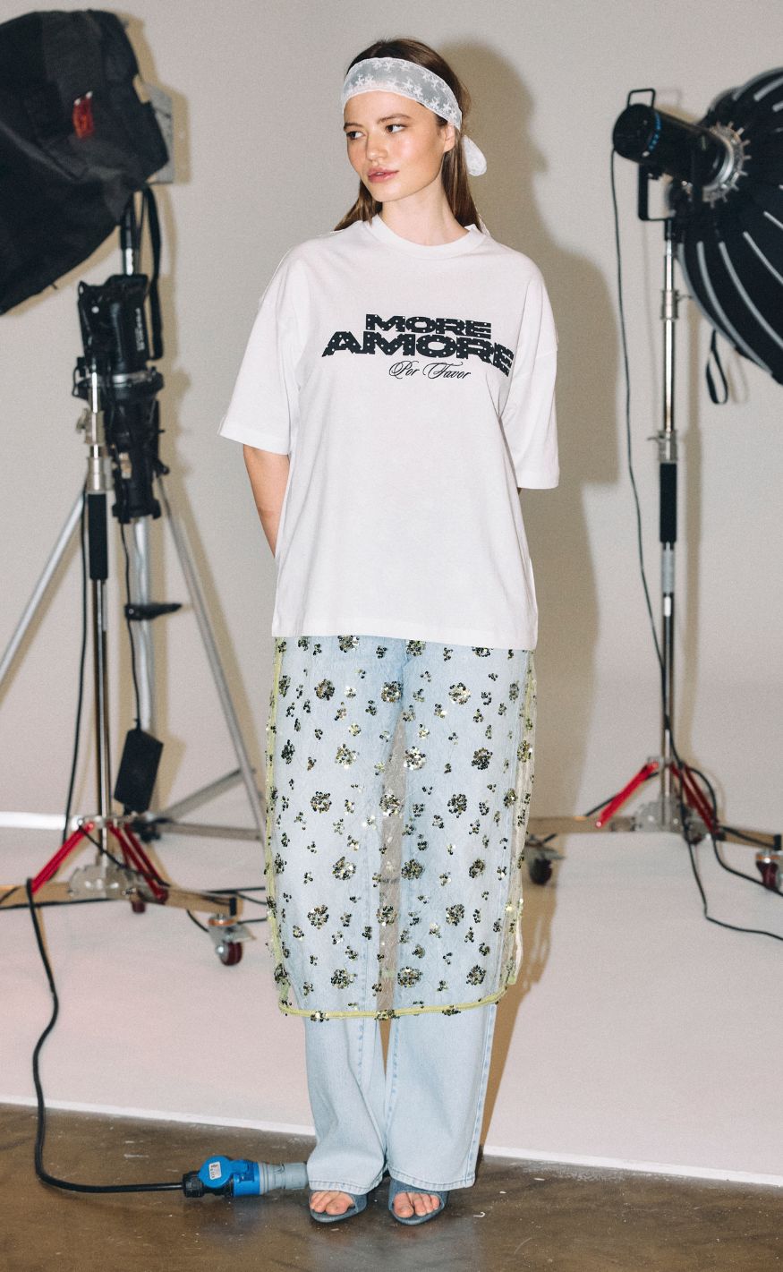 Noisy May T-shirt - Cali Print - Bright White/More Amore