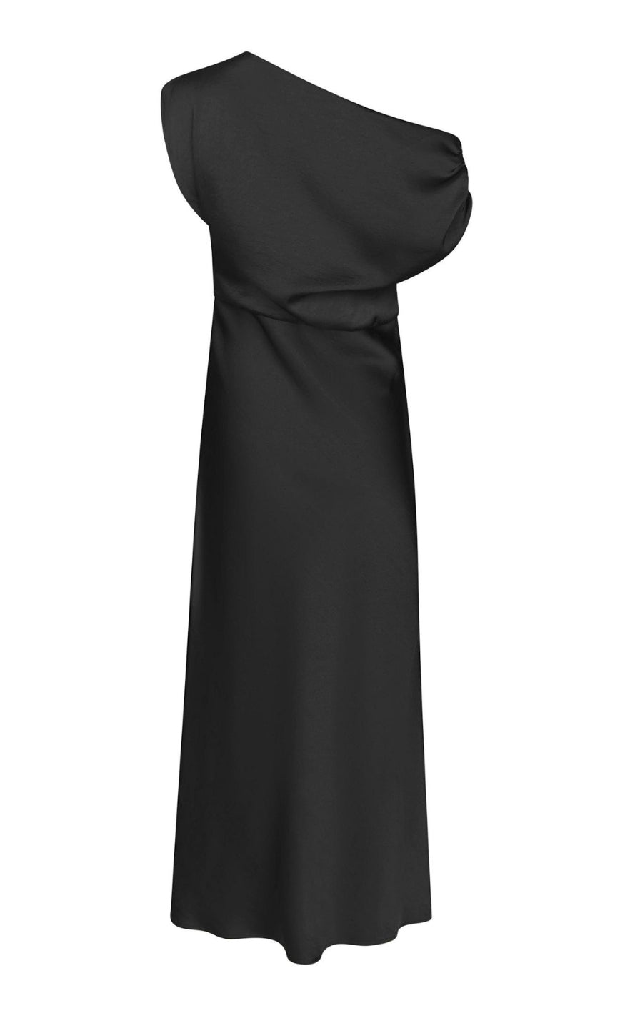 Neo Noir Kjole - Lilith Heavy Sateen - Black